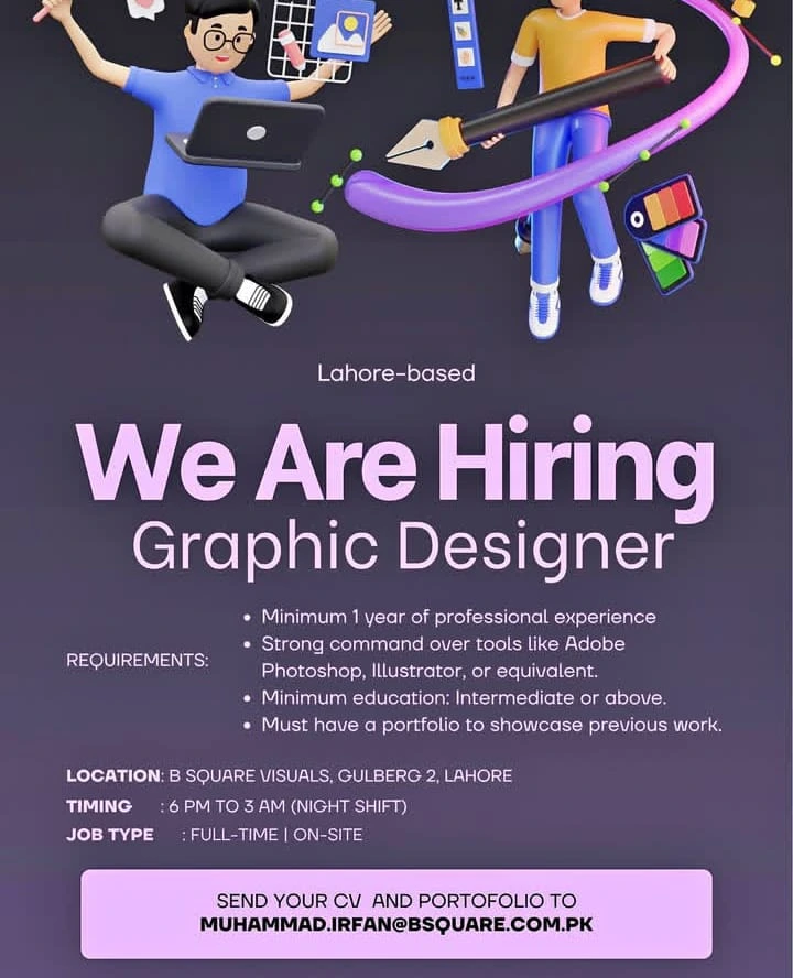 Advertisement of Graphic Designer Jobs 2025