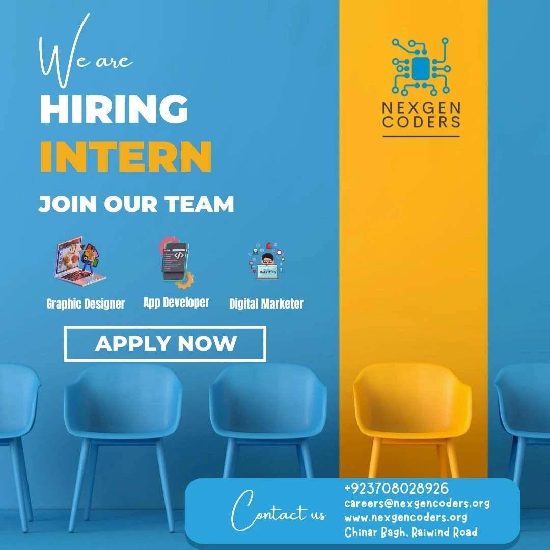 Advertisement of NexGen Coders Graphic Designer Jobs